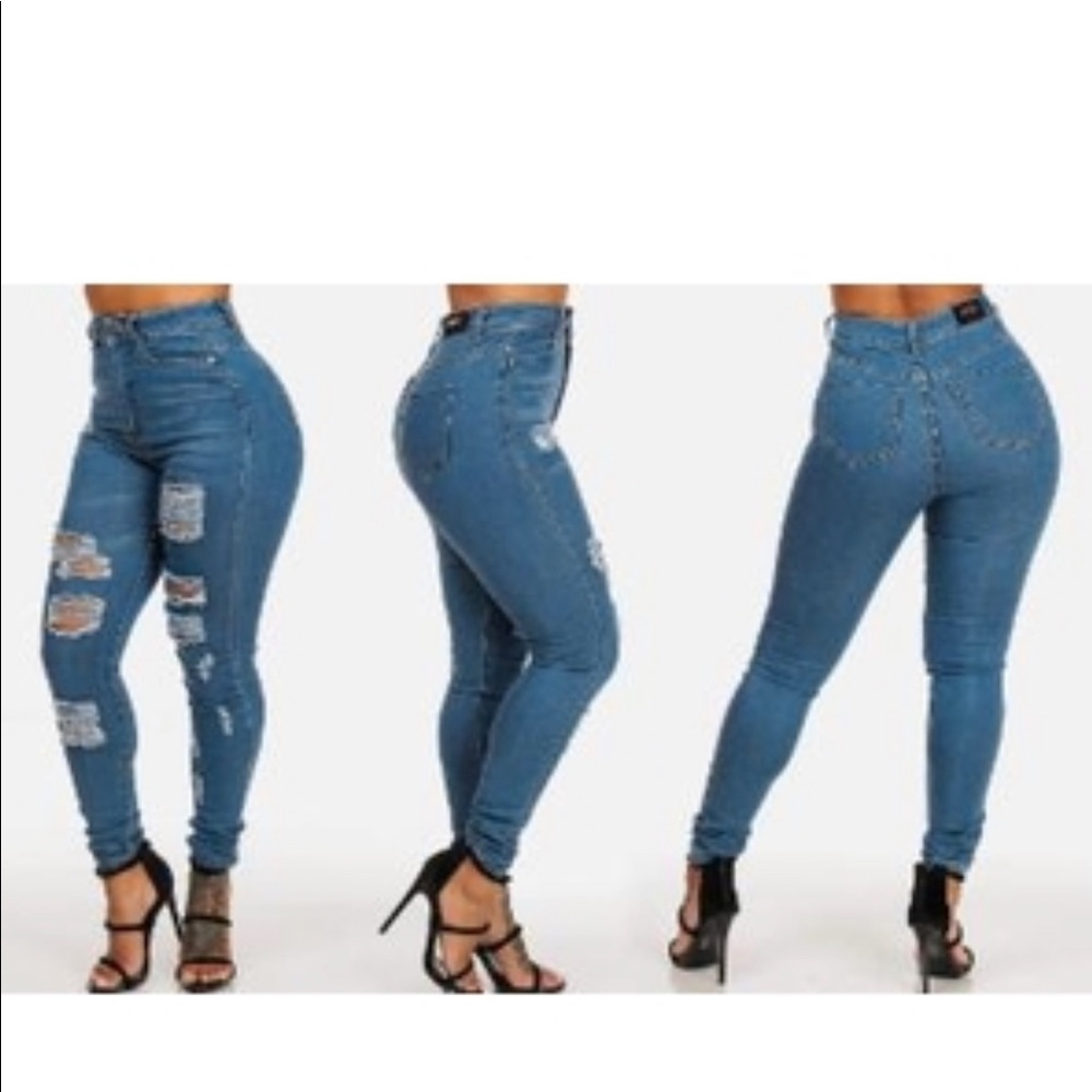 MX distressed high waisted jeans
